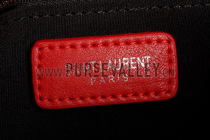 Saint Laurent College Matelasse Large Bag Red