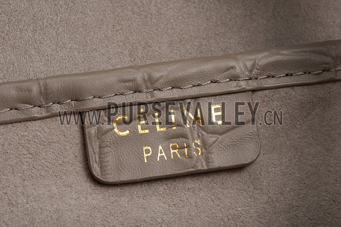 Celine Nano Luggage Crocodile Grey