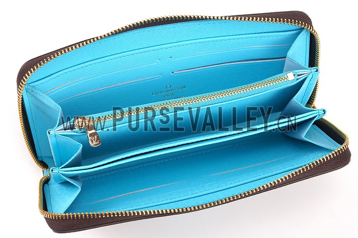 Louis Vuitton Monogram V Motif Zippy Wallet Blue