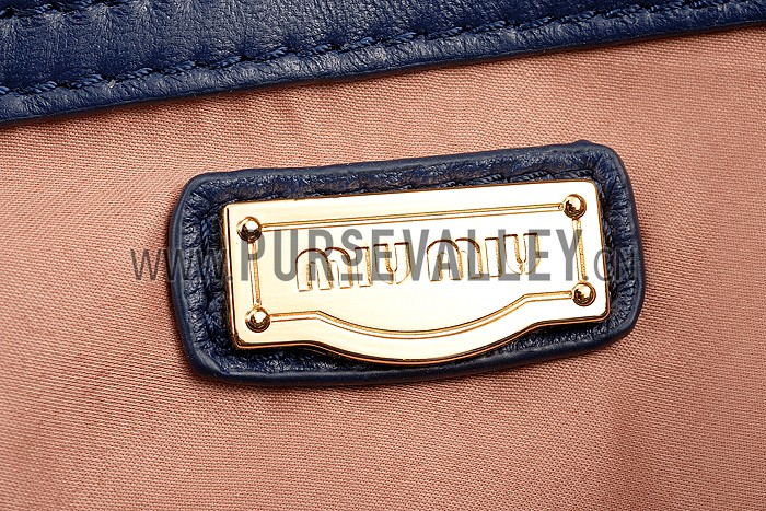 Miu Miu Matelasse Top Handle Large Dark Blue