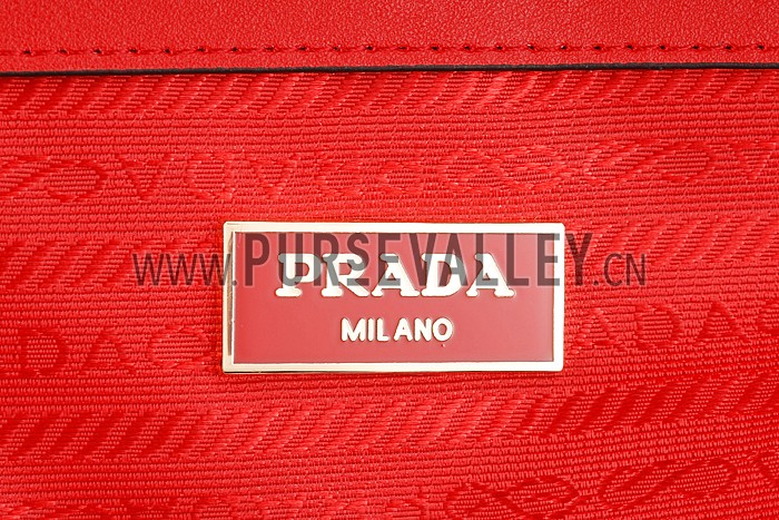 Prada Crocodile Leather Shoulder Bag Red