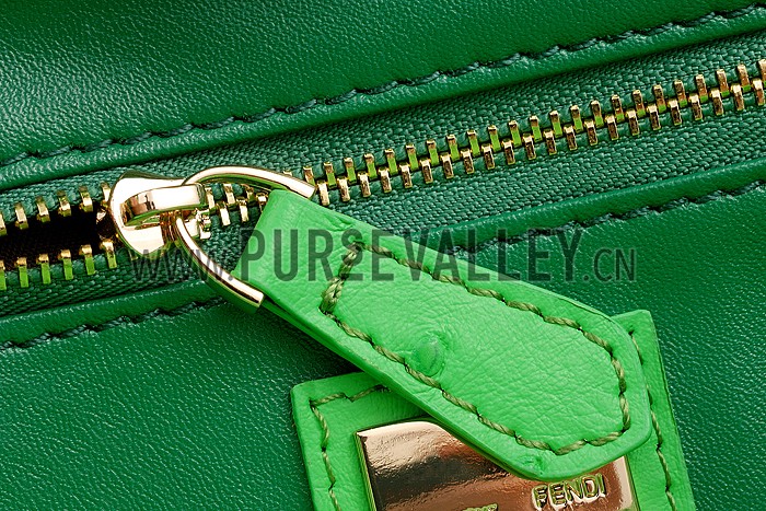 Fendi Peekaboo Mini Ostrich Leather Light Green Bag