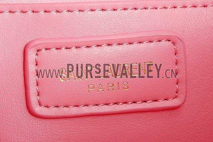 Saint Laurent Medium Fringed Suede Leather Satchel Pink