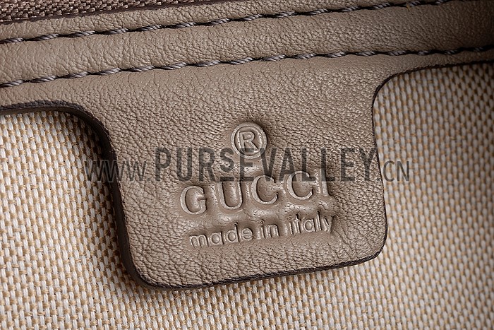 Gucci Miss GG Leather Hobo Grey