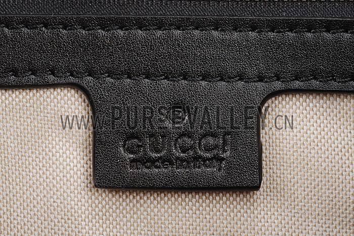 Gucci Boston Arabesque Canvas Shoulder Bag Black