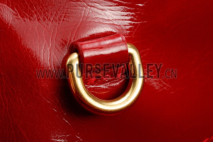 Prada Classic Patent Leather Satchel Red