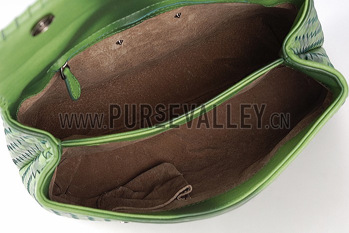 Bottega Veneta Two Toned Light Green and Green Intrecciato Nappa Bag