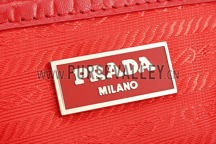 Prada Saffiano Crocodile Leather Red Bag
