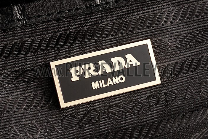 Prada Saffiano Crocodile Leather Black And Blue Bag