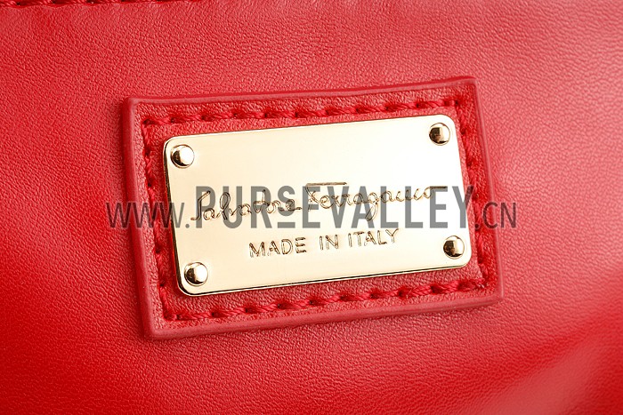 Salvatore Ferragamo Sofia Mini Leather Tote Red