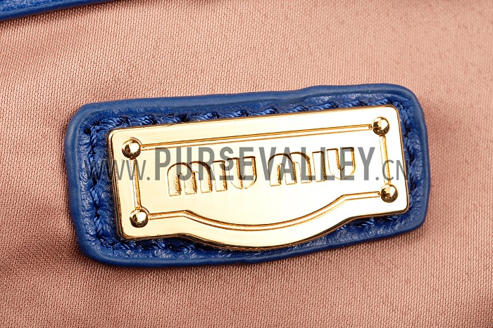 Miu Miu Matelasse Top Handle Large Blue