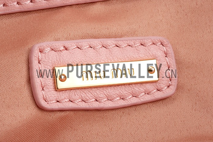 Miu Miu Matelasse Top Handle Large Light Pink