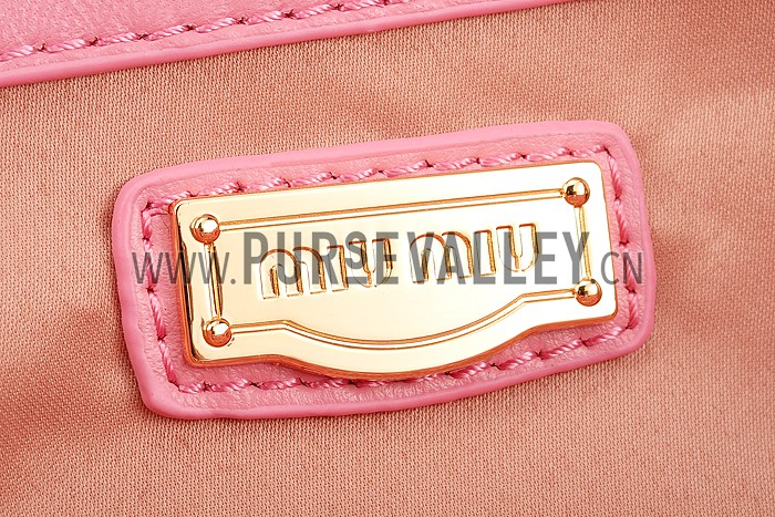 Miu Miu Matelasse Top Handle Large Pink