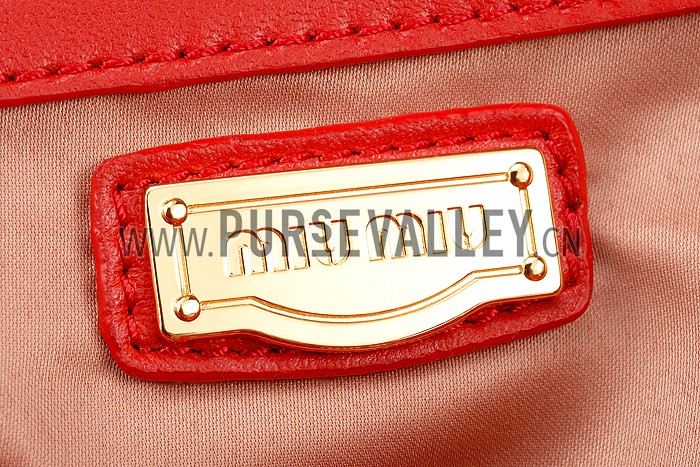 Miu Miu Matelasse Top Handle Large Red
