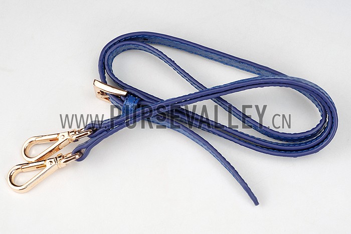 Prada Double Tote Ostrich Leather Bag Blue