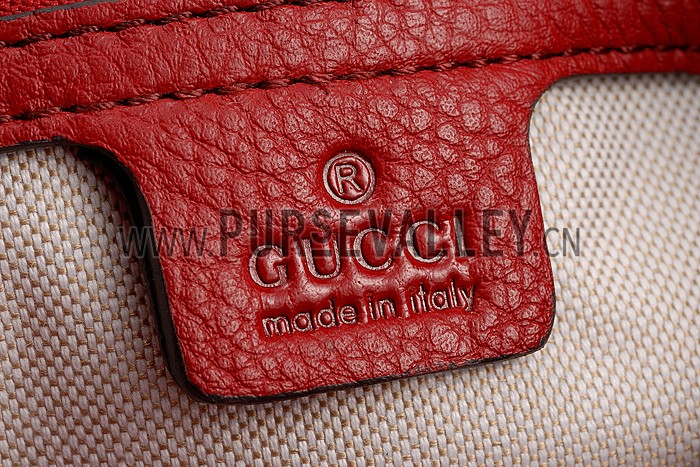 Gucci Miss GG Leather Hobo Dark Red