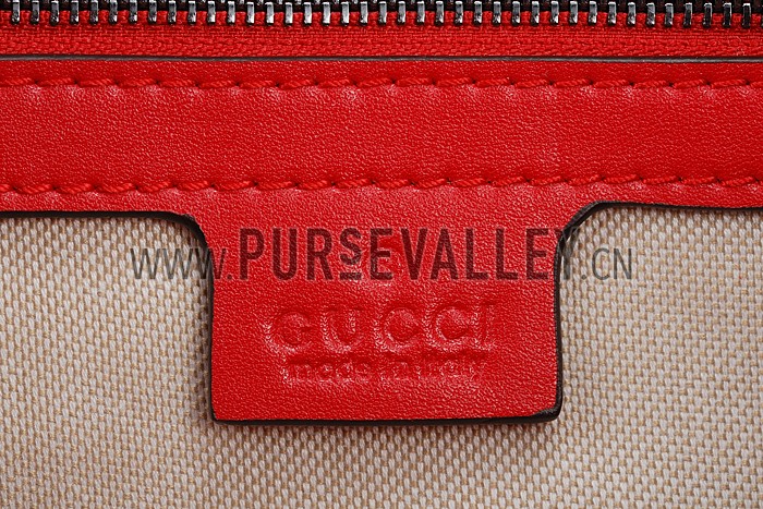 Gucci Boston Arabesque Canvas Shoulder Bag Red