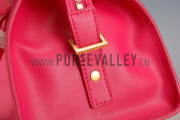 Saint Laurent Monogram Cabas Small Leather Bag Fuchsia