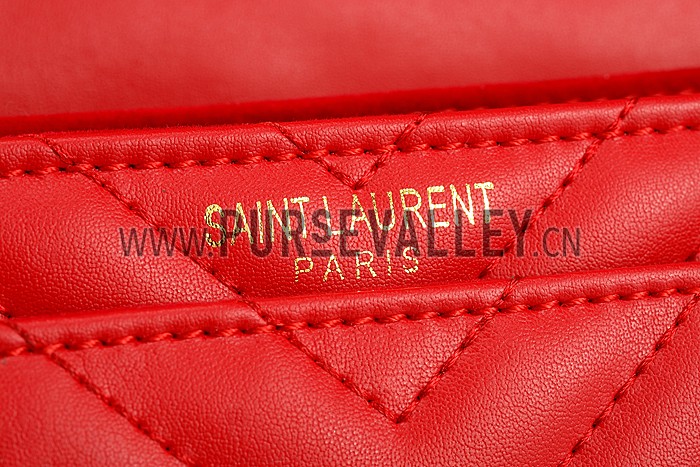 Saint Laurent High School Matelasse Medium Bag Red