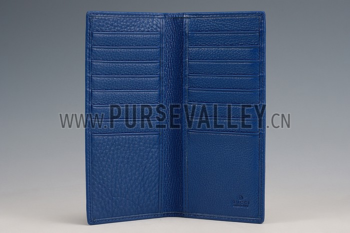 Gucci Long Wallet Blue Leather