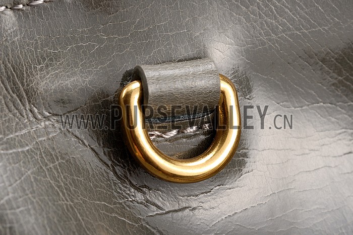 Prada Classic Patent Leather Satchel Grey