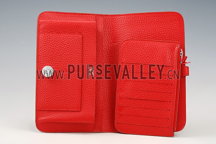 Hermes Dogon Wallet Red 18926640