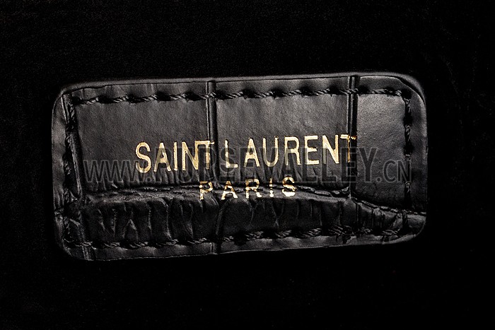 Saint Laurent Medium Tassel Crocodile Leather Clutch Bag Black