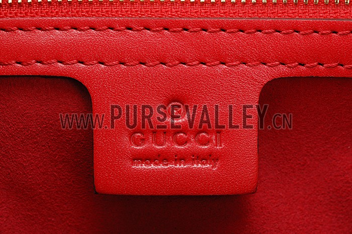 Gucci Padlock Leather Shoulder Bag Red & Fuchsia