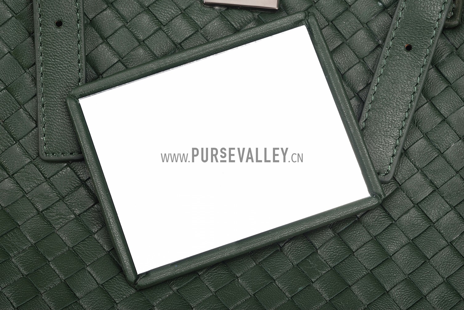 Bottega Veneta Intrecciato Nappa Top Large Handle Green Bag