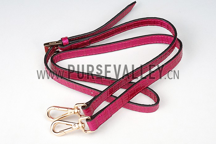 Prada Double Tote Crocodile Leather Bag Fuchsia