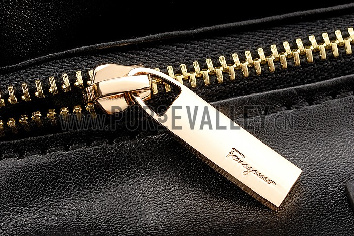 Salvatore Ferragamo Sofia Mini Leather Tote Black