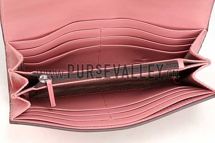 Gucci Pink Blooms Supreme Canvas Wallet