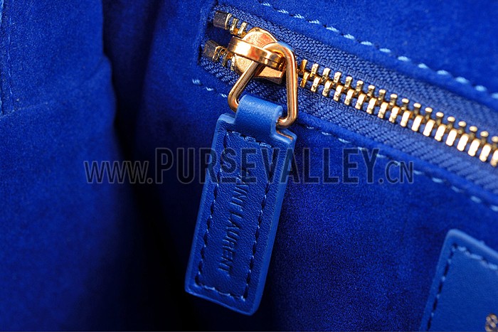 Saint Laurent Monogram Cabas Royal Blue Matelasse Leather Bag