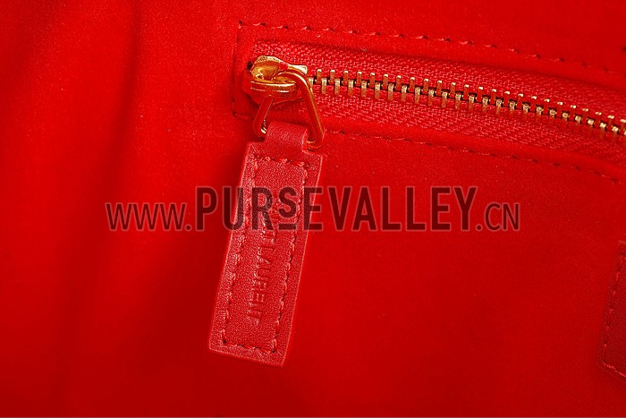 Saint Laurent Monogram Cabas Red Matelasse Leather Bag