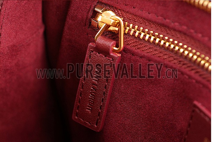 Saint Laurent Monogram Cabas Medium Bordeaux Bag