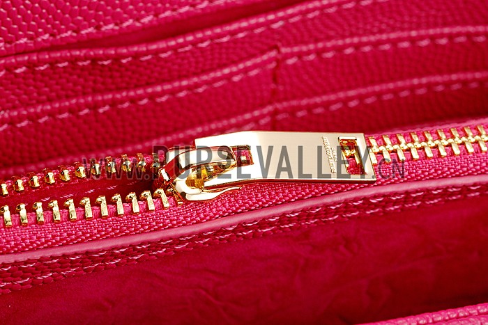 Saint Laurent Monogram Wallet On Chain Fuchsia