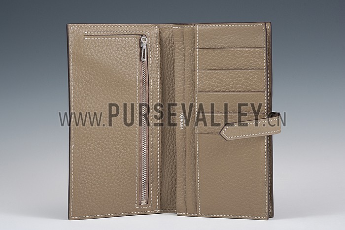 Hermes Bearn Wallet Etoupe Grey 608077