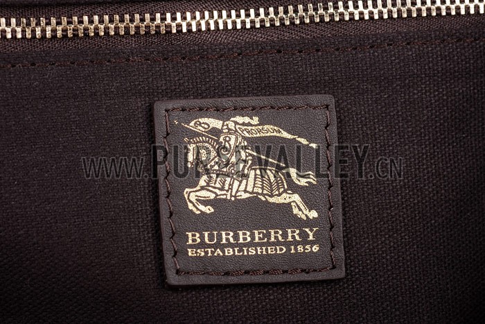 Burberry Haymarket Black Trim Large Duffle Bag