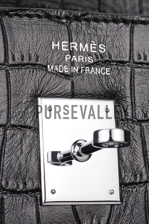 Hermes Birkin Bag Croc Black