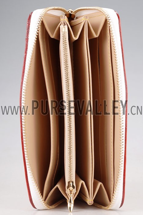 Louis Vuitton Studded Zipped Long White Murakami Wallet