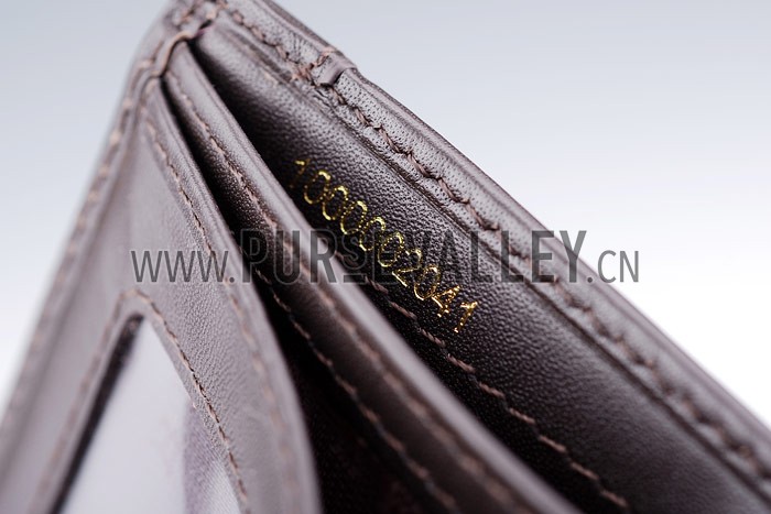 Burberry Haymarket Check Folding 6 Cards Wallet Black