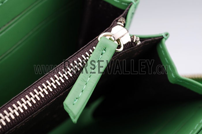 Burberry Nova Check Zip Around Wallet Green Trim