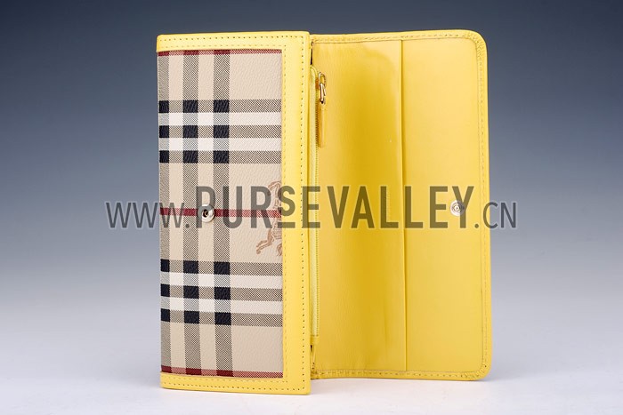 Burberry Haymarket Check Large Purse Yellow
