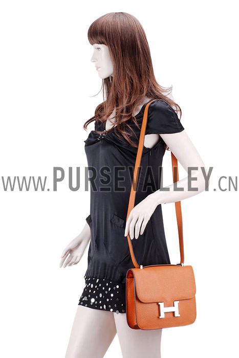 Hermes Constance Orange with Silver Buckle