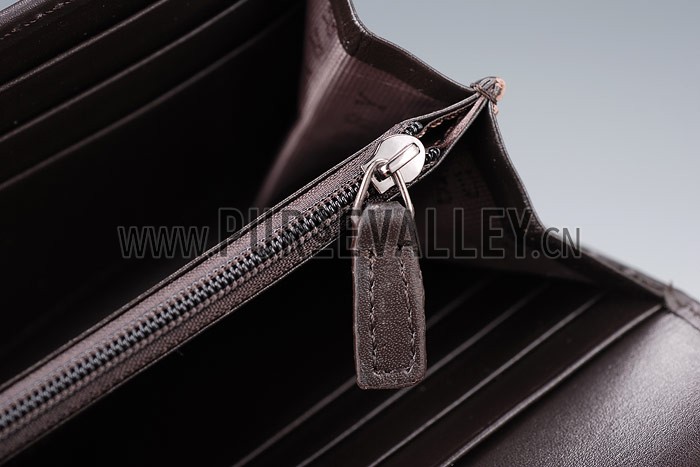 Burberry Haymarket Check Large Purse Dark Brown