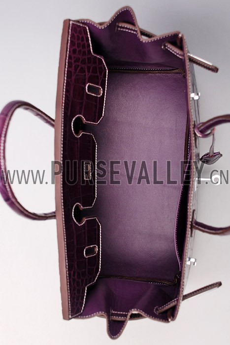 Hermes Birkin Bag Croc Purple