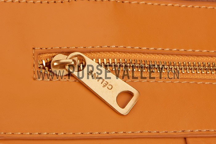 Celine Cabas Gusset Beige Black Leather Tote