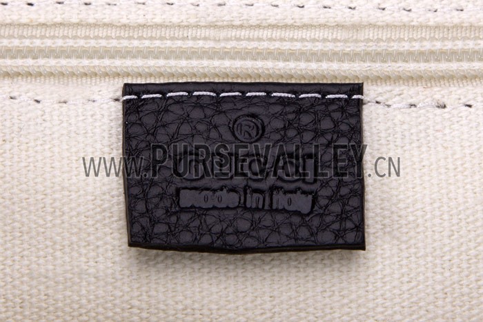 Gucci Web Black Leather Medium Messenger Bag