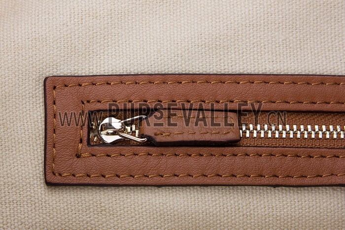 Gucci Rania Web Cognac Leather Top Handle Tote