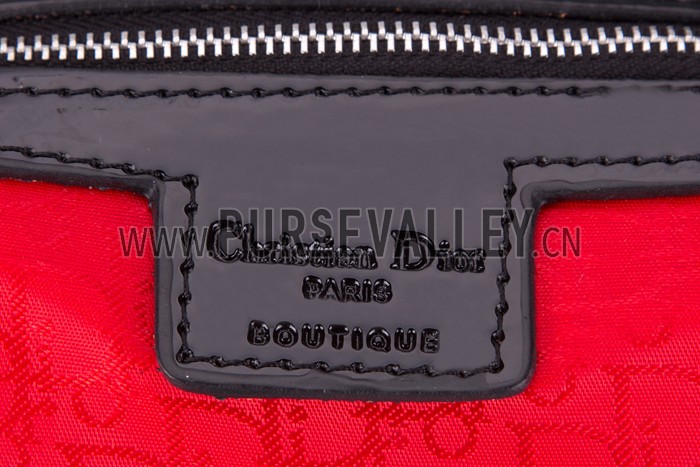 Dior Medium Lady Cannage Bag Patent Leather Black